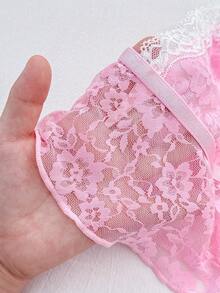 PetitDoll Sujetador de encaje floral, lindo y sexy para damas - Rosa - Ver 7