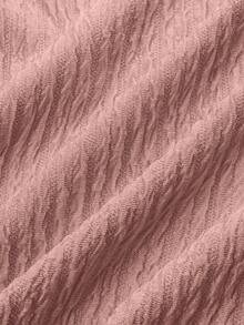 SOLERSUN 女款杏色优雅V领长袖T恤阔腿裤两件套不对称下摆两件套日常休闲女装春夏无袖短袖 - 淺粉色 - 查看 3