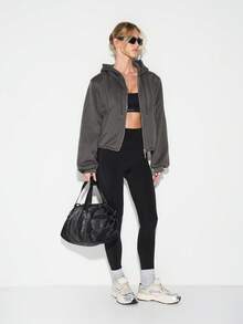 KIZN 宽松连帽卫衣，正面拉链设计，中间设有口袋，适合秋冬季街头穿着，舒适百搭。 - 灰色 - 查看 3