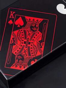 1pack Waterproof & Flexible Playing Cards With Box, Cool Design Great For Parties, Games, Gifting And Celebrations,Red Card,Gifting>Red,Palying Cards - Red - View 5