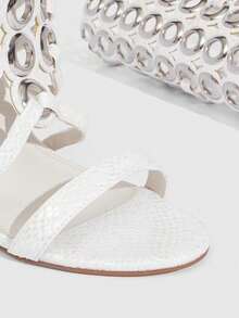 CUCCOO SZL Sandales à talons et sexy pour le travail et les sorties pour femmes - Blanc - Voir 5