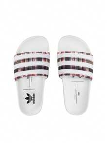 Adidas Originals Adilette Women Slides White H00569 - Red and White - View 4