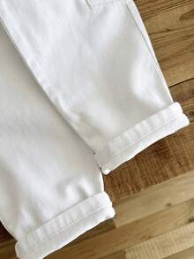 LMoss Kids Young BoyLoose Fit White Denim Tapered Pants