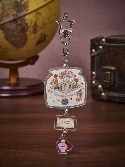 HARRY POTTER X SHEIN 1pc Cartoon Anime Acrylic Keychain, Featuring Characters Bag Accessories, Funny Jewelry, And Fans Gifts. Ideal For Boyfriends, Girlfriends, Family Members, Teachers, Party Gifts, And -Themed Cell Phone Decorations.