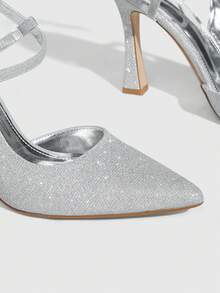 CUCCOO SZL 女士时尚优雅尖头高跟鞋 - 銀色 - 查看 4