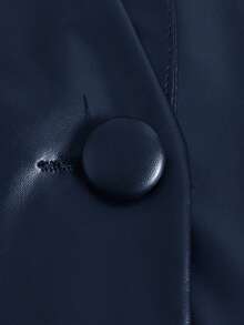 SHEIN Clasi 大码女式极简收腰中长款外套，适合通勤，秋冬季穿着 - 藏蓝色 - 查看 7