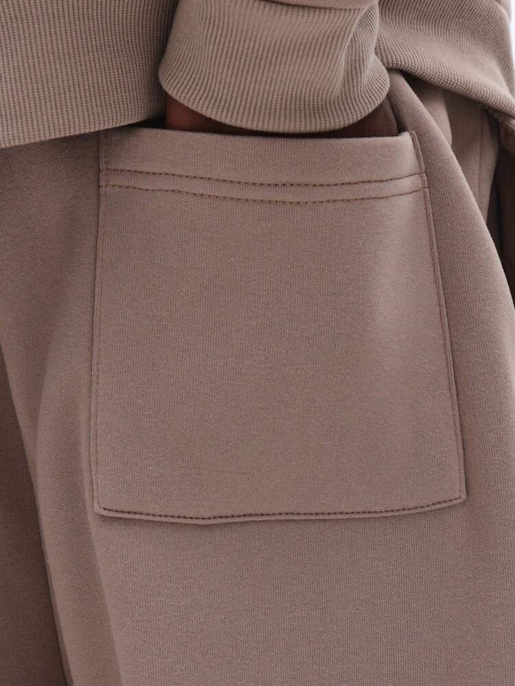 Pleated Sweatpants With Collared Polo Sweatshirt Set