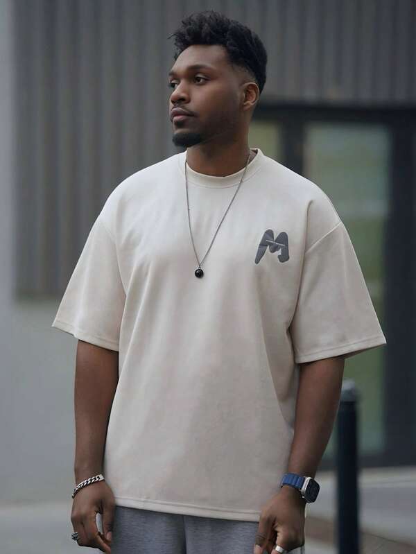 Heavens Edit 男士标语图案落肩T恤，秋季