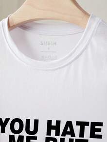 Glimmora 女士常规款肩部标语印花圆领短袖休闲T恤 - 白色 - 查看 4