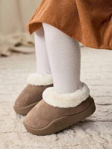 Cozy Pixies Autumn/Winter All-Match Casual Fashion Versatile Plush Thickened Warm Cute Soft Baby Snow Boots, Ankle Boots, Slippers - Khaki - View 2