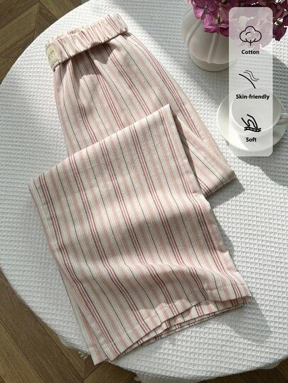 Elamini سراويل نسائية مريحة واسعة بتصميم مشرب، للارتداء اليومي، بطراز كلاسيكي