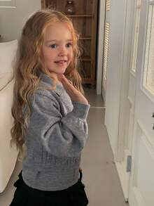 DAZY Young Girl 2 In 1 Turtleneck Long Sleeve Sweater, Autumn/Winter - Grey - View 2