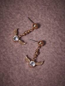 HARRY POTTER X SHEIN 1 Pair Fashionable Women's Cartoon Element Zinc Alloy Stud Earrings, Luxury Niche, New Cross-Border Style, Suitable For Party, Concert, Festival