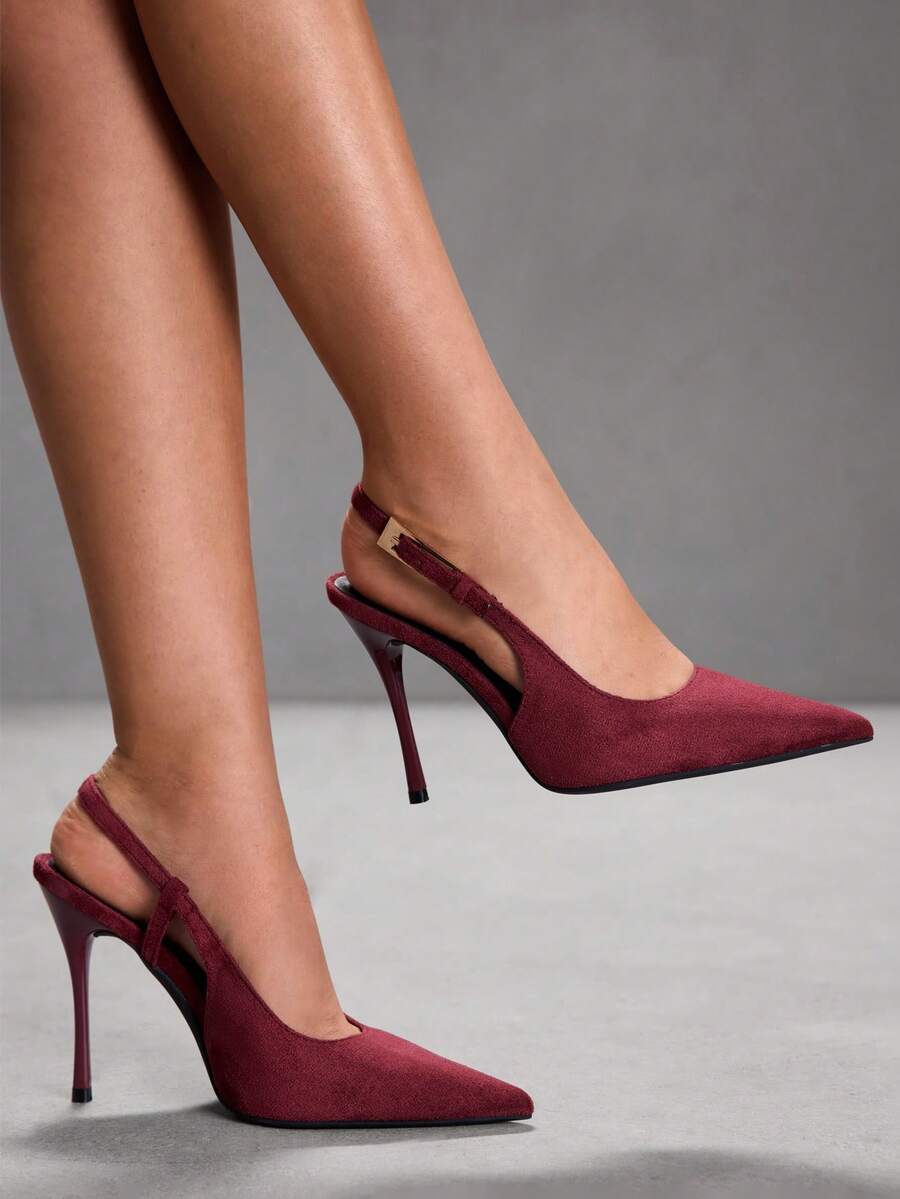 CUCCOO SZL Zapatos de tacón de punta elegantes para mujeres para ir al trabajo - Burdeos - Ver 1