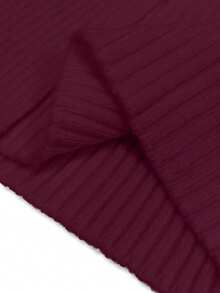 Franclia New Elegant V-Neck Design Solid Color Pullover Sweater For Women, Versatile For Autumn - Burgundy - View 6