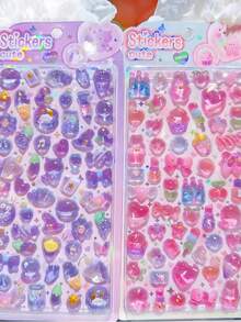 Joivida 1 miếng dán 3D nổi, hình động vật hoạt hình dễ thương như chim cánh cụt, mèo, thỏ, khủng long, nhãn dán trang trí DIY cho sổ lưu niệm, sổ tay, ốp điện thoại, túi xách và trang trí cửa sổ, nhãn dán đặc, nhãn dán nhật ký, nhãn dán trao đổi với bạn bè - Nhiều màu - Xem 8