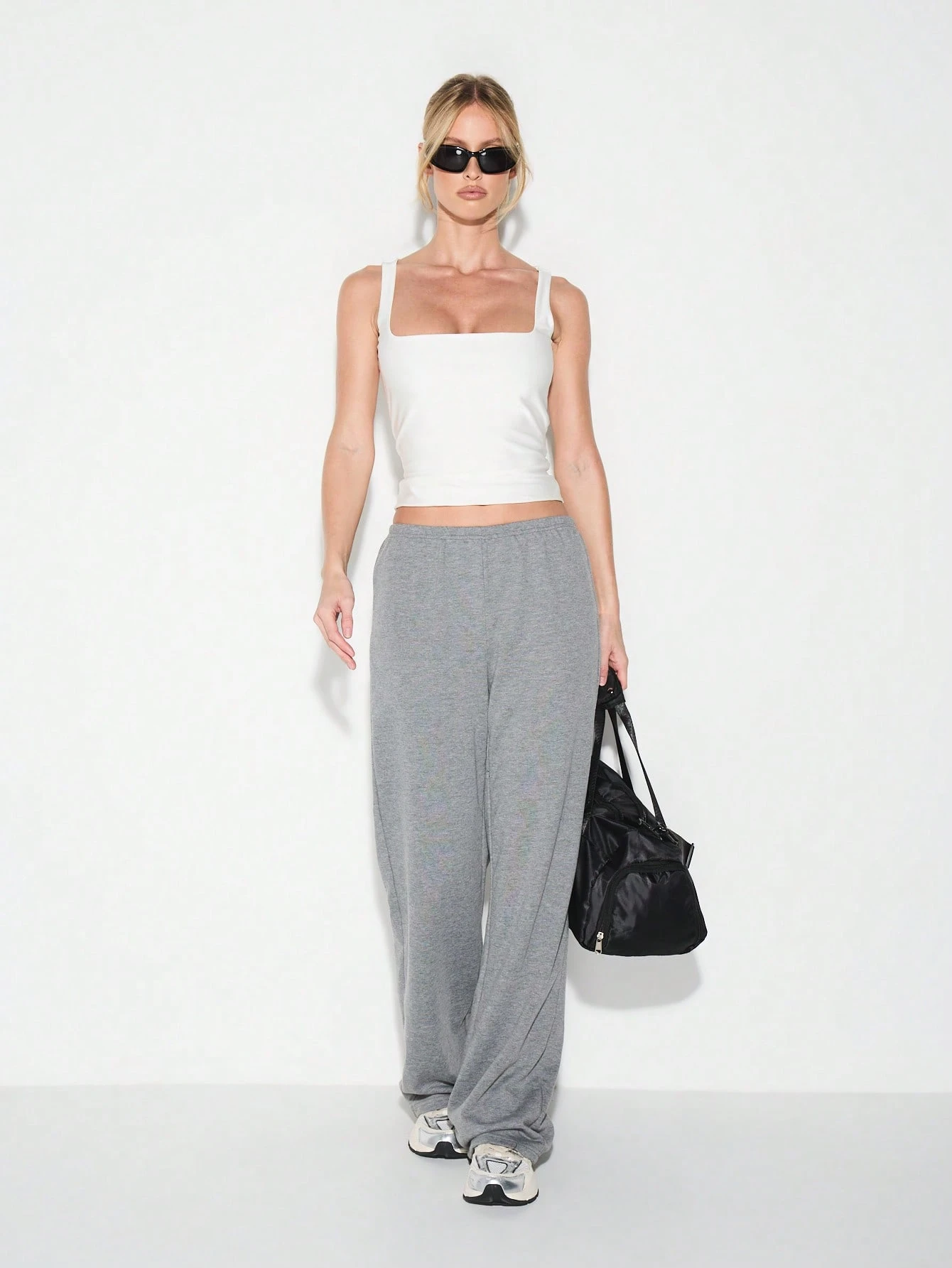 KIZN Square Neck Ribbed Tank Top