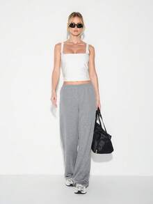 KIZN Áo ba lỗ không tay cổ vuông có gân ôm sát, dáng ôm vừa vặn, thoải mái, đơn giản cho mùa hè - trắng - Xem 3