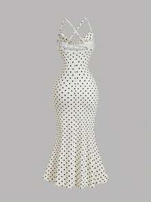 SHEIN X Garcia Sisters SHEIN MOD Đầm cổ xếp ly cho nữ, Trang phục mùa thu, Đầm Valentine cho nữ, Đầm dạ hội hóa trang, Đầm thanh lịch cho nữ - trắng - Xem 2