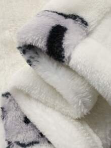 DAZY Young Girl Cute Cartoon Koala, Star, Silver Fox Plush Loose Pajama Pants, Autumn/Winter - White - View 7