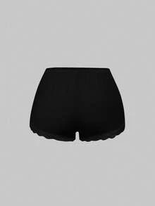 ROMWE Ribbed Lace Camisole & Shorts Casual Pajama Set