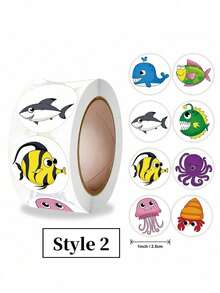 SHEIN 500 tờ/cuộn Nhãn dán động vật Phần thưởng cho giáo viên Chủ đề không gian Động vật dễ thương Quà tặng tiệc Vật dụng khuyến khích lớp học Nhãn dán trang trí vui nhộn Gói lớn Nhãn dính nhiều màu Giải thưởng cho học sinh Nghệ thuật sáng tạo Thủ công DIY - Nhiều màu - Xem 20