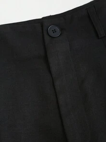 Sweetra Bộ đồ hai mảnh áo sơ mi cổ buộc tay dài phối màu đơn giản mùa thu/đông và quần ống rộng ống đứng, phong cách sinh viên dành cho nữ - Đen và trắng - Xem 7