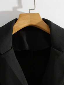 Modelyn 女式简约通勤中式立领西装外套和西装套装，秋季 - 黑色 - 查看 4