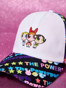 THE POWERPUFF GIRLS X SHEIN Boné de beisebol feminino - Branco - Ver 4