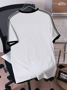 LOONEY TUNES X SHEIN Men's Letter & Cartoon Pattern Short Sleeve T-Shirt - White - View 2