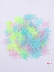 100pcs Glow-In-The-Dark Star Wall Stickers - Self-Adhesive, Space-Themed Decor For Bedroom, Living Room, Ceiling | Ideal For Parties & Events, Party Wall Decor|Glowing Star Decor|Reusable Wall Stickers, Star Decorations The Colorful Luminous Star And Moon Set Can Be Freely Pasted Together, And The Three-Dimensional Wall Stickers Are Glowing Stars