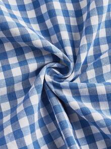 SHEIN MOD 复古蓝色格子拼接连衣裙，适合女性穿着，春季连衣裙，度假装，夏季装，西部风女装，乡村风装扮，海滩度假装，波西米亚风连衣裙，复活节连衣裙，复古富贵风