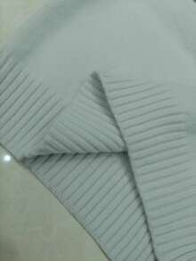 Franclia Fashionable Solid Color Patchwork Fur Collar Sweater, Autumn/Winter - Mint Green - View 7