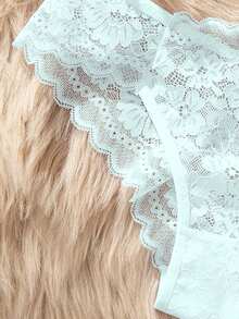 女士无缝蕾丝边透明性感丁字裤