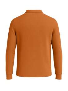 Fred Perry Men's Long Sleeve Polo Shirt Orange - Marmalade - View 2