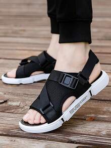 Sandalias deportivas negras para hombre con doble función, sandalias de hombre, tenis para hombre, pantuflas de hombre, tenis de hombre, sandalias de playa, tenis hombre, adecuadas para actividades al aire libre, ropa de playa y deportes informales cotidianos sandalias. - Blanco y Negro - Ver 1