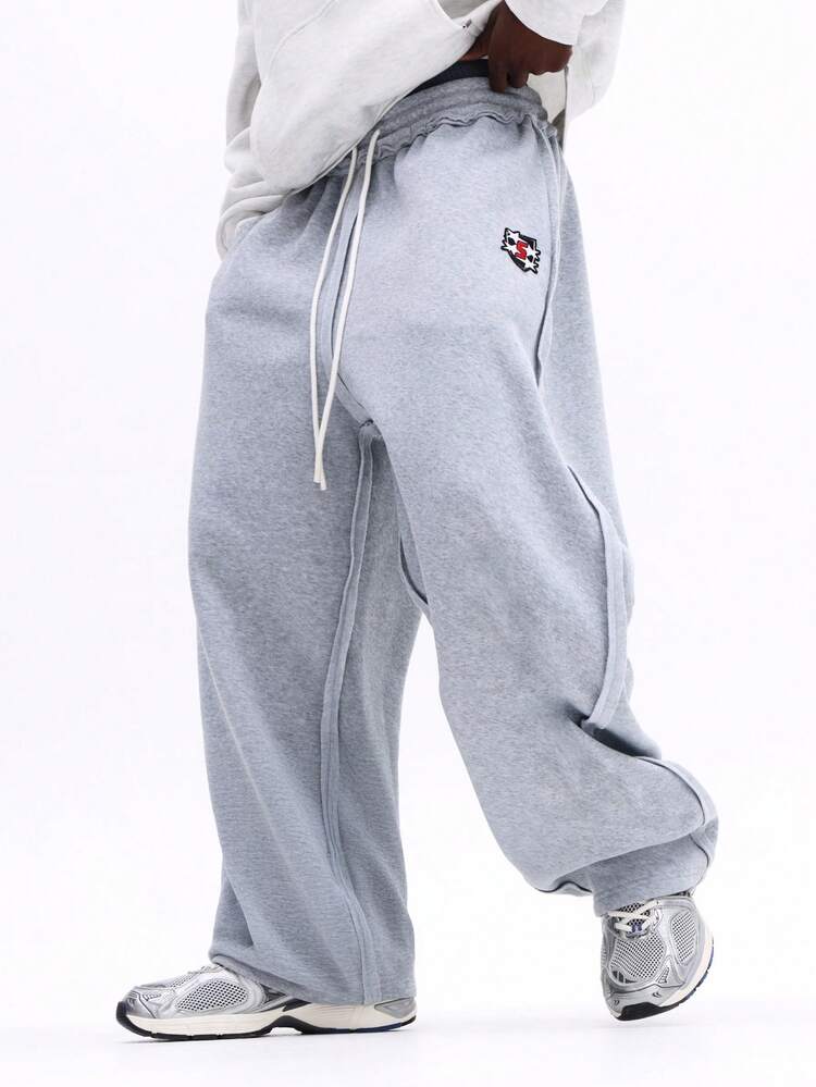 Wide Fit Sweatpants With Logo Embroidery