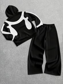 Manfinity Homme Bộ áo nỉ có mũ trùm đầu, túi khóa kéo và quần cạp chun cho nam - Nhiều màu - Xem 2