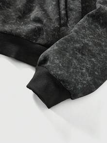 ROMWE MEN Street Life Men's Street Fashion Fleece Hooded National Flag Sweatshirt - Grey - View 4