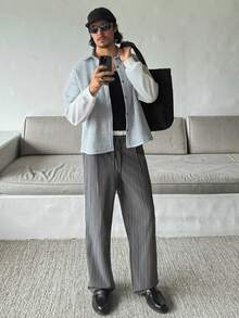 HUEFORM Men's Casual Striped Loose Fit Pants, Suitable For Daily Casual Wear, Weekend Outings, Parties, Etc. This Pant Is An Indispensable Versatile Item In A Man's Wardrobe And Makes A Great Gift For A Boyfriend Or Husband.