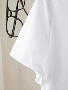 Resyla Women's Casual Versatile Cherry Rhinestone Decor T-Shirt, Summer - White - View 3