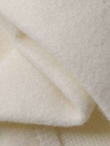 DAZY 女士加厚白色仿羊毛混纺商务休闲办公短裤，带口袋，直筒版型，秋冬季