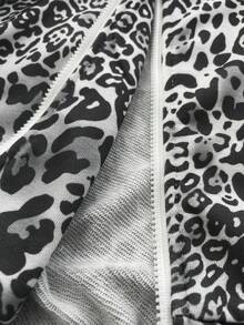 Coolane Women's Fall/Winter Streetwear Daily Wear Going Out Y2K Casual Graphics Leopard Print Fitted Long Sleeve Crop Zip Up Hooded Sweatshirt - Multicolor - View 7