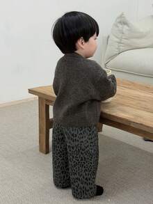 DAZY 男童休闲宽松水洗豹纹牛仔裤