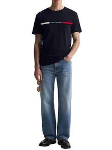 Tommy Hilfiger Men's Short Sleeve Shirt Navy Blue - Desert sky - View 3