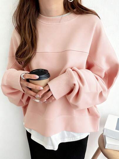 FRIFUL 女士宽松插肩袖圆领卫衣