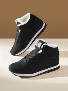 CUCCOO EASI Giày bốt đi tuyết bằng vải nỉ đa năng dành cho nữ, mặc hàng ngày - màu đen - Xem 4