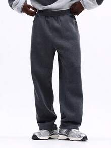SUMWON Contrast Colorblock Hoodie And Sweatpants Co-Ord Set With Centre Pocket And Ribbed Cuffs - Grey - View 4