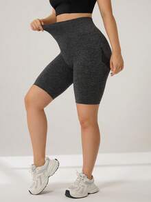 Auralis Quần short thể thao Bermuda Athleisure 3pac cỡ lớn dành cho nữ có thiết kế túi và kiểm soát bụng, quần short liền mạch dành cho nữ, quần short thun bó kiểm soát bụng, quần bó kiểm soát bụng, quần nỉ bó kiểm soát bụng - Nhiều màu - Xem 7