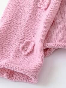Franclia Pink Floral Autumn Cute Everyday Blogger-Style Chic 3D Crochet Loose Fit Crew Neck Sweater,European & American New Arrival Fall Winter Casual Commute - Pink - View 6